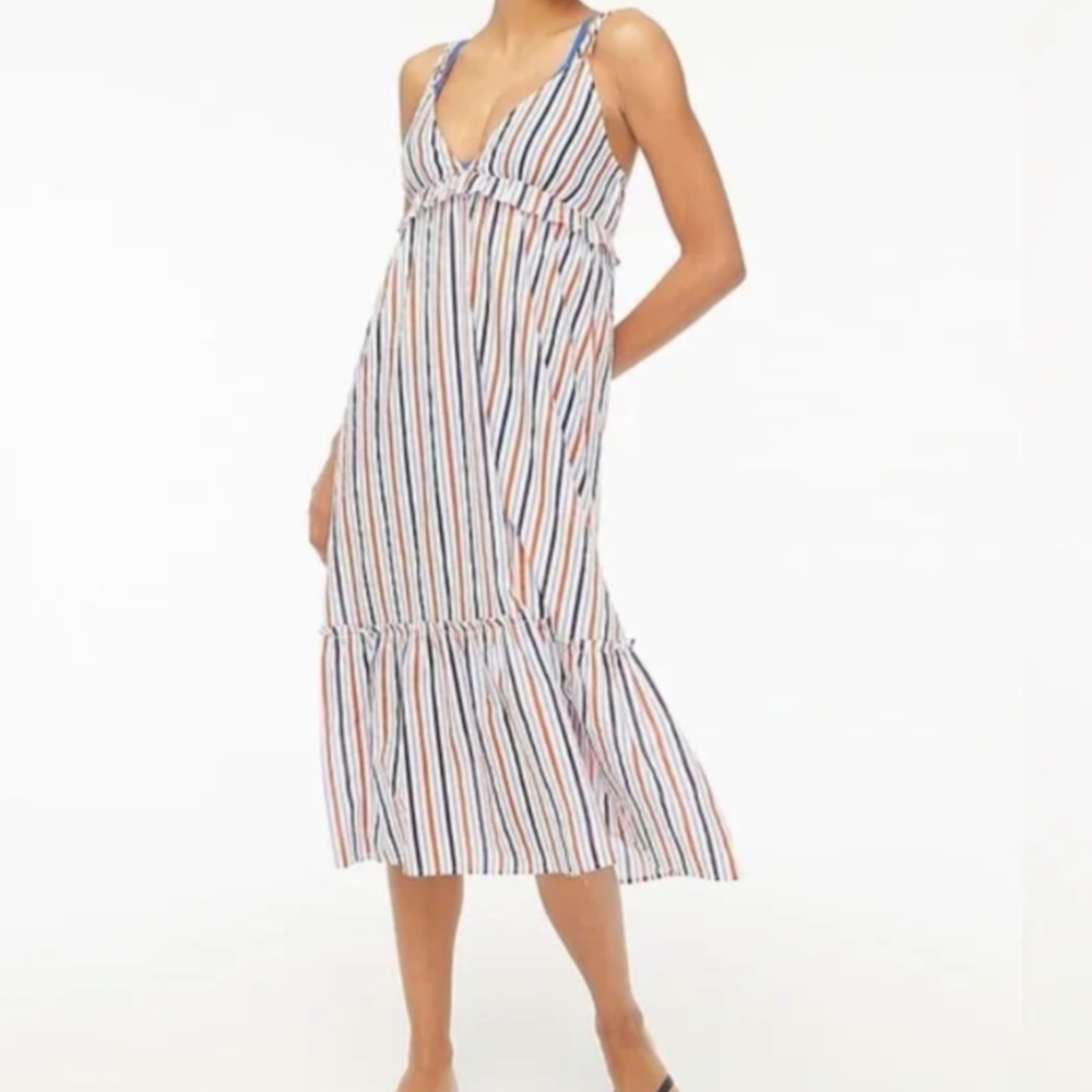 NWT New J.Crew Strappy Tiered MIDI Dress - Picture 2 of 4